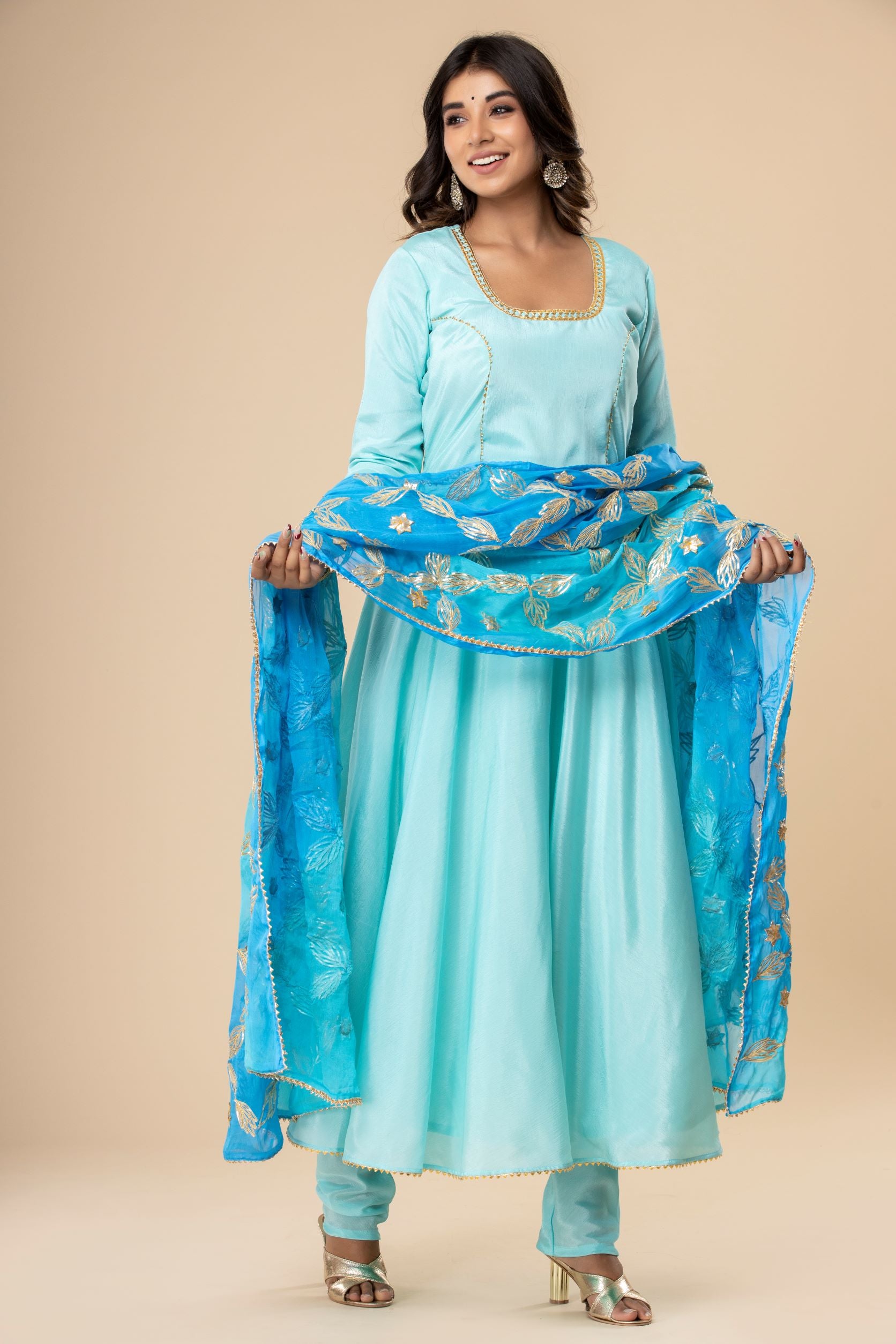 Elegant Sky Blue Long Anarkali Suit For You To Carry This Festive Season