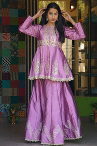 Lilac Silk Lehenga Paplan  Gotta Patti Dress