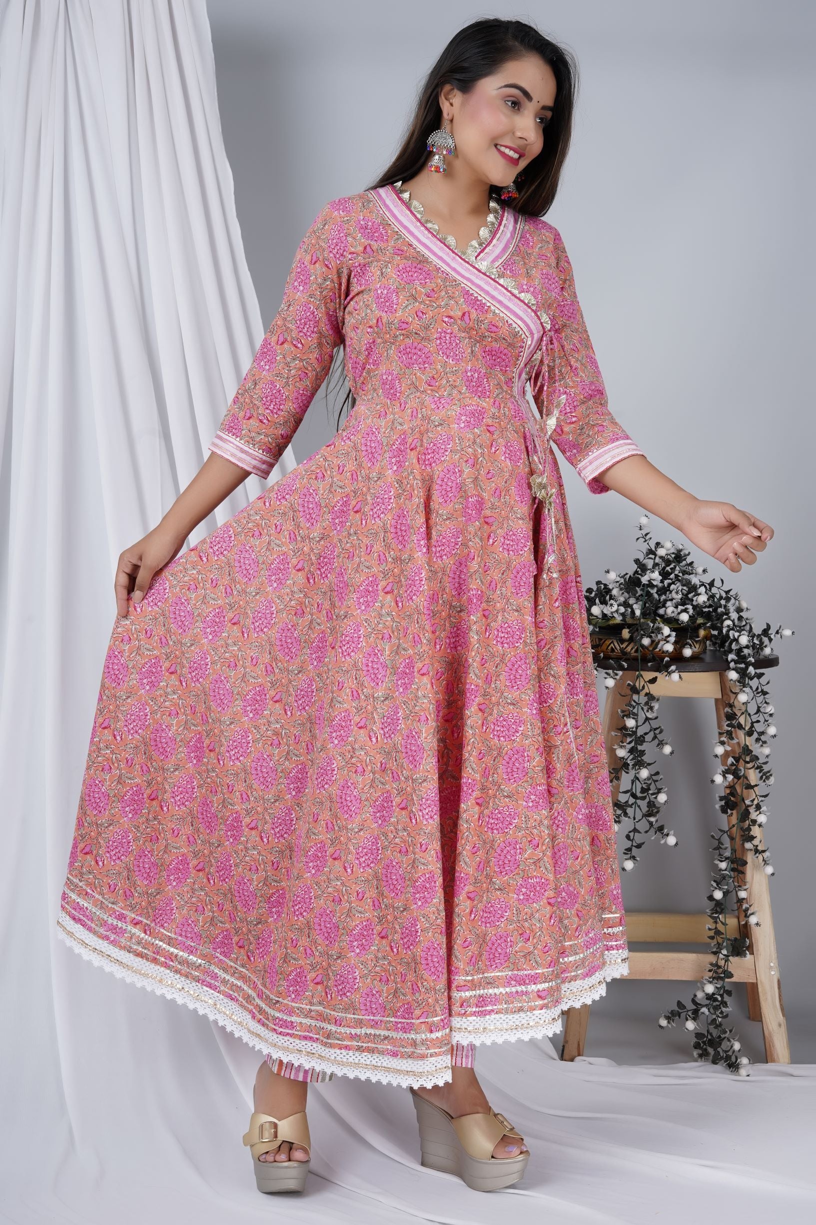 New Fair Trade Printed Cotton Umbrella Dress 14 16 18 Hippy Boho Ethnic  India | eBay