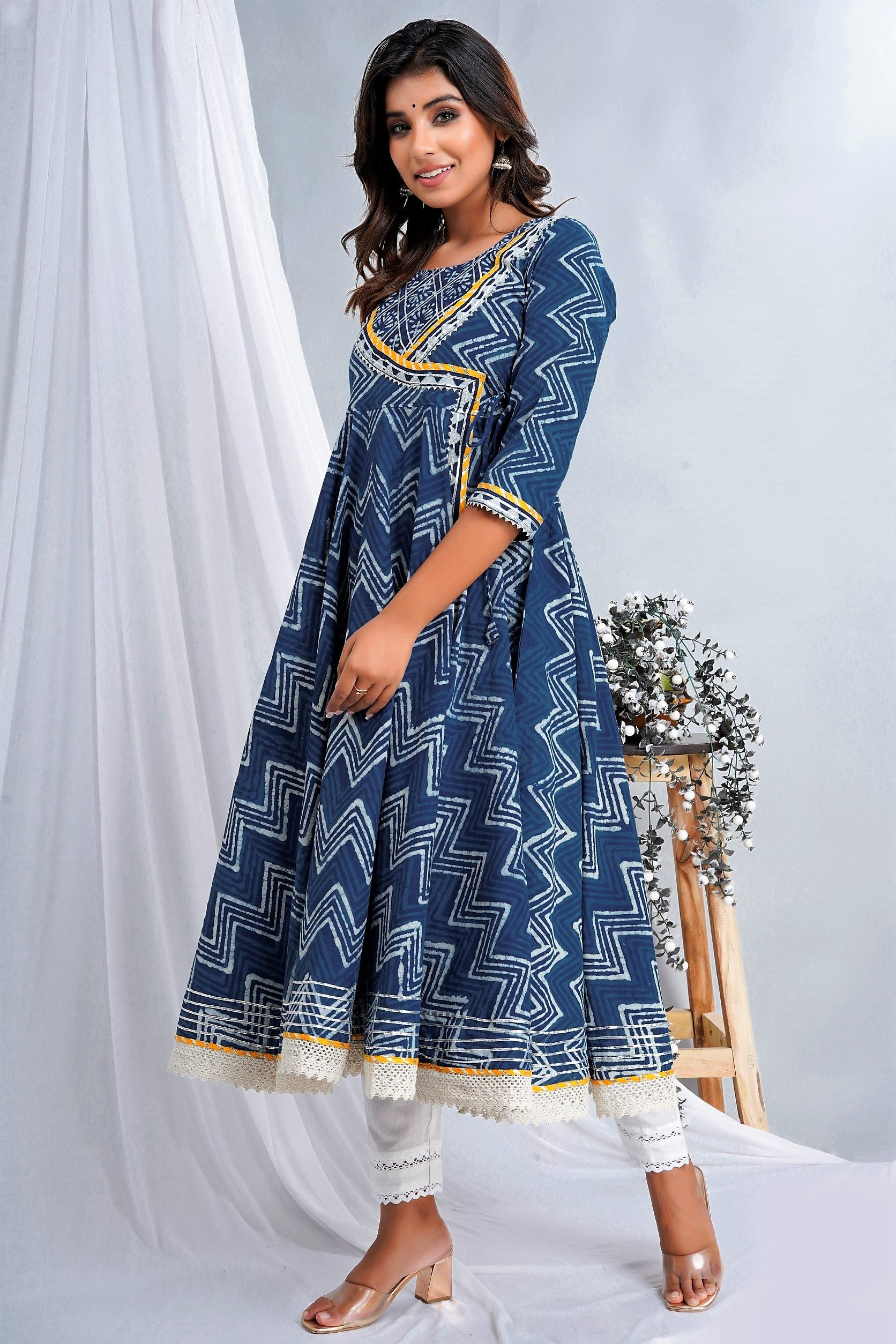 Indigo Umbrella Cotton Dress Indigo Umbrella Cotton Dress